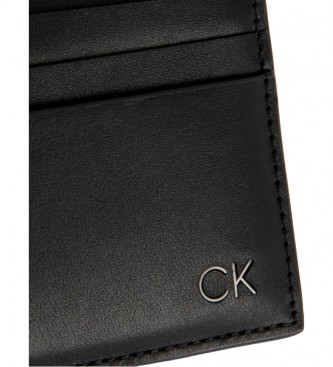 Calvin Klein Portacarte in pelle liscia nera