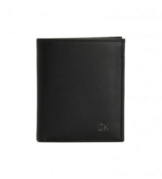 Calvin Klein Leather Wallet Smooth Mini Wallet black