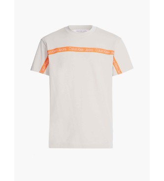 Calvin Klein T-shirt Logo Tape beige 