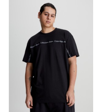 Calvin Klein T-shirt nera con logo a nastro