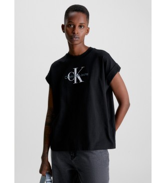 Calvin Klein Camisa Solta com Monograma preto