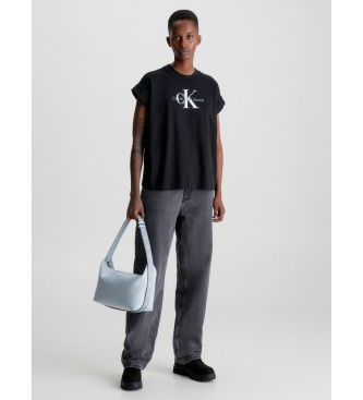 Calvin Klein Camisa Holgada Monograma negro