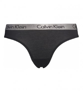 Calvin Klein String en coton rayonnant noir