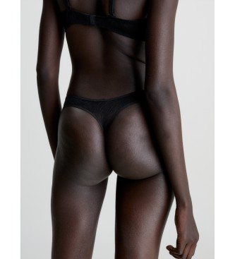 Calvin Klein Stringi Sheer Marquisette czarne