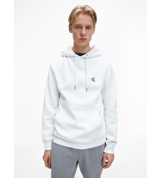 Calvin Klein Jeans Sweatshirt Fleece Blend Hooded Sweatshirt white