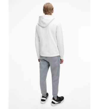 Calvin Klein Jeans Felpa in Misto Pile con Cappuccio bianca