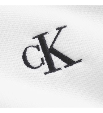 Calvin Klein Jeans Sweatshirt Fleece Blend Hooded Sweatshirt white