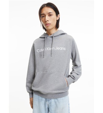 Calvin Klein Jeans Sweatshirt  capuche Logo gris