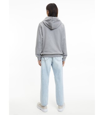 Calvin Klein Jeans Camisola de camisola com o logtipo do capuz cinzento