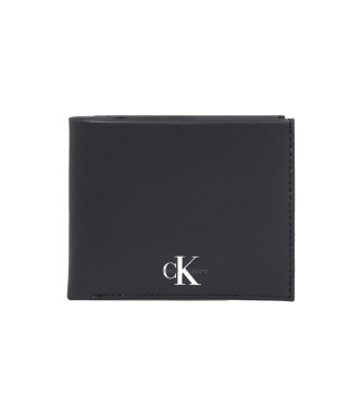 Calvin Klein Jeans Cartera de piel Monogram Soft Bifold negro
