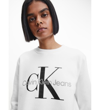 Calvin Klein Jeans Sweat-shirt Monogram blanc