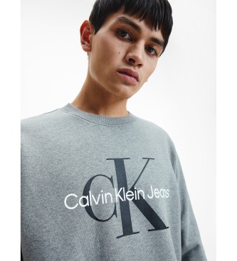 Calvin Klein Jeans Szara bluza z monogramem
