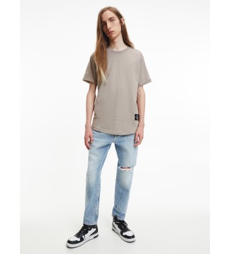 Calvin Klein Jeans kologisk bomulds T-shirt brun badge