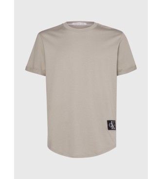 Calvin Klein Jeans T-shirt i ekologisk bomull brunt mrke