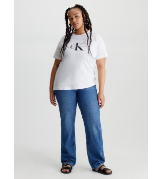 Calvin Klein Jeans Mais Tamanho Monograma T-shirt branca