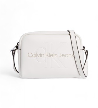 Calvin Klein Jeans Borsa a tracolla per fotocamera bianca scolpita