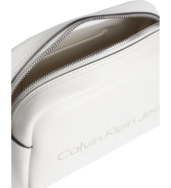 Calvin Klein Jeans Borsa a tracolla per fotocamera bianca scolpita