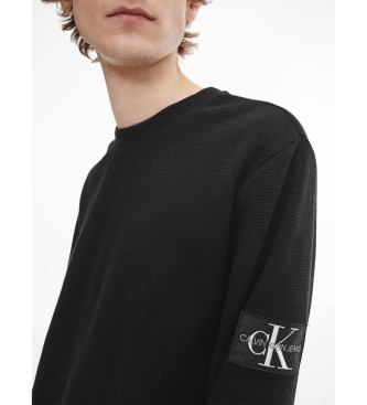 Calvin Klein Jeans Insignia - T-shirt  manches longues et  coupe troite - noir