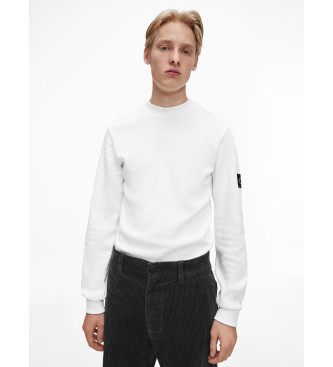 Calvin Klein Jeans Camiseta Slim Manga Larga Insignia blanco