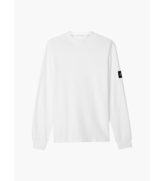 Calvin Klein Jeans T-shirt Insignia Slim manica lunga bianca