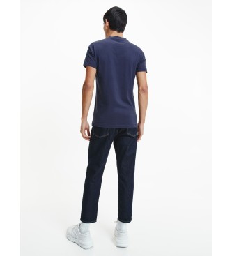 Calvin Klein Jeans T-shirt slim con monogramma blu scuro