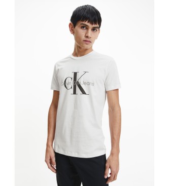 Calvin Klein Jeans Schmales Monogramm-T-Shirt wei