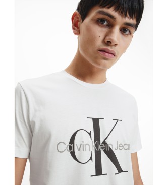 Calvin Klein Jeans T-shirt slim monogramma bianca