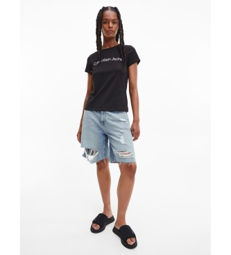 Calvin Klein Jeans Slim Organic Cotton Logo T-shirt noir