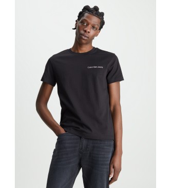 Calvin Klein Jeans T-shirt Algodo Orgnico Slim Logotipo preto