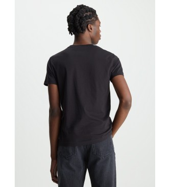Calvin Klein Jeans T-shirt Algodo Orgnico Slim Logotipo preto