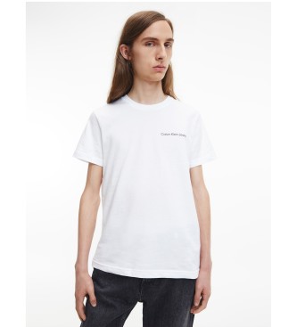 Calvin Klein Jeans T-shirt slim in cotone organico con logo bianca