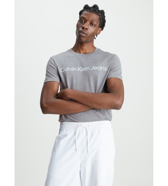 Calvin Klein Jeans T-shirt Slim Organic Cotton Logo grau