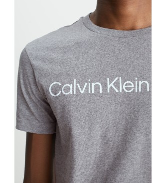 Calvin Klein Jeans T-shirt Slim Logo en coton biologique gris
