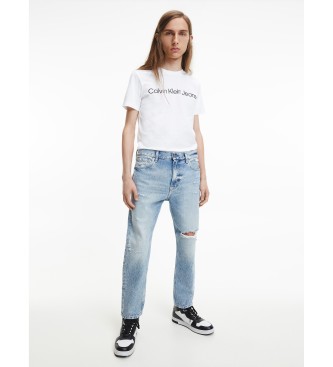 Calvin Klein Jeans T-shirt Algodo Orgnico Slim Logotipo branco