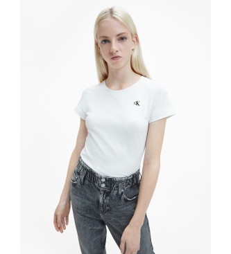 Calvin Klein Jeans Wąska koszulka z białym haftem
