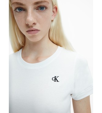 Calvin Klein Jeans T-shirt slank biologisch katoen wit