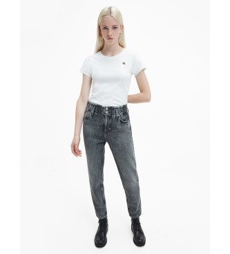 Calvin Klein Jeans Slim T-shirt vit broderi