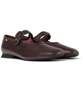 Camper Leather ballerina flats Almost Myra maroon
