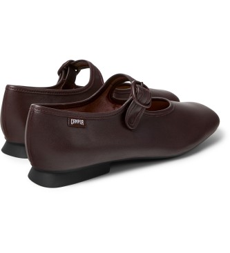 Camper Leather ballerina flats Almost Myra maroon