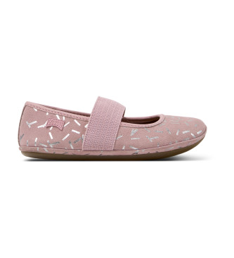 Camper Rechte rosa Lederballerinas