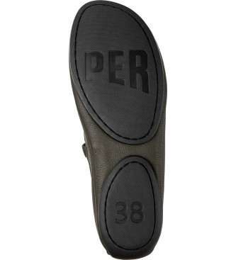 Camper Ballerine Nina in pelle verde a destra