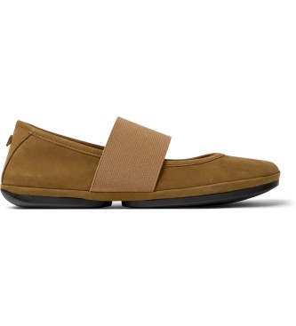 Camper Right Nina brown leather ballet pumps