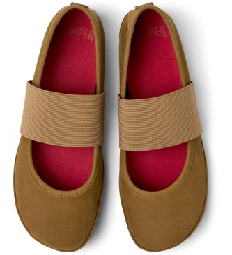 Camper Right Nina brown leather ballet pumps