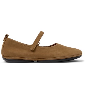 Camper Right Nina brown leather ballet pumps
