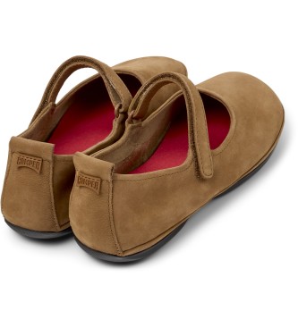 Camper Right Nina brown leather ballet pumps
