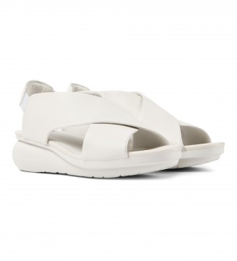 Camper Balloon leather sandals white -Height 5,1cm wedge