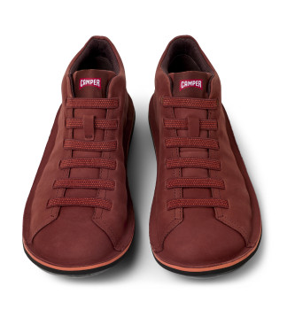 Camper Beetle burgundy leather trainers