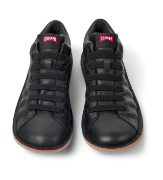 Camper Sapatos de couro Beetle preto 