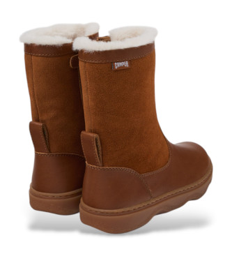 Camper Bottes en cuir marron pour enfant