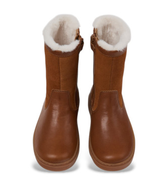 Camper Bottes en cuir marron pour enfant